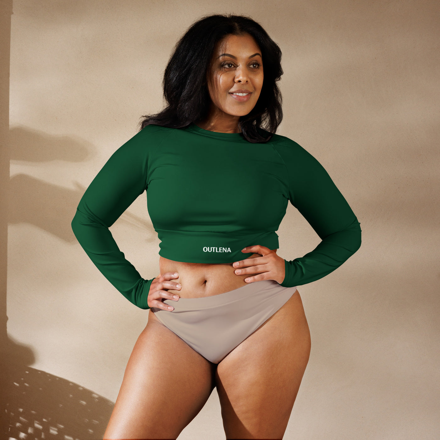 Power Performance Recycled Long-Sleeve Crop Top
