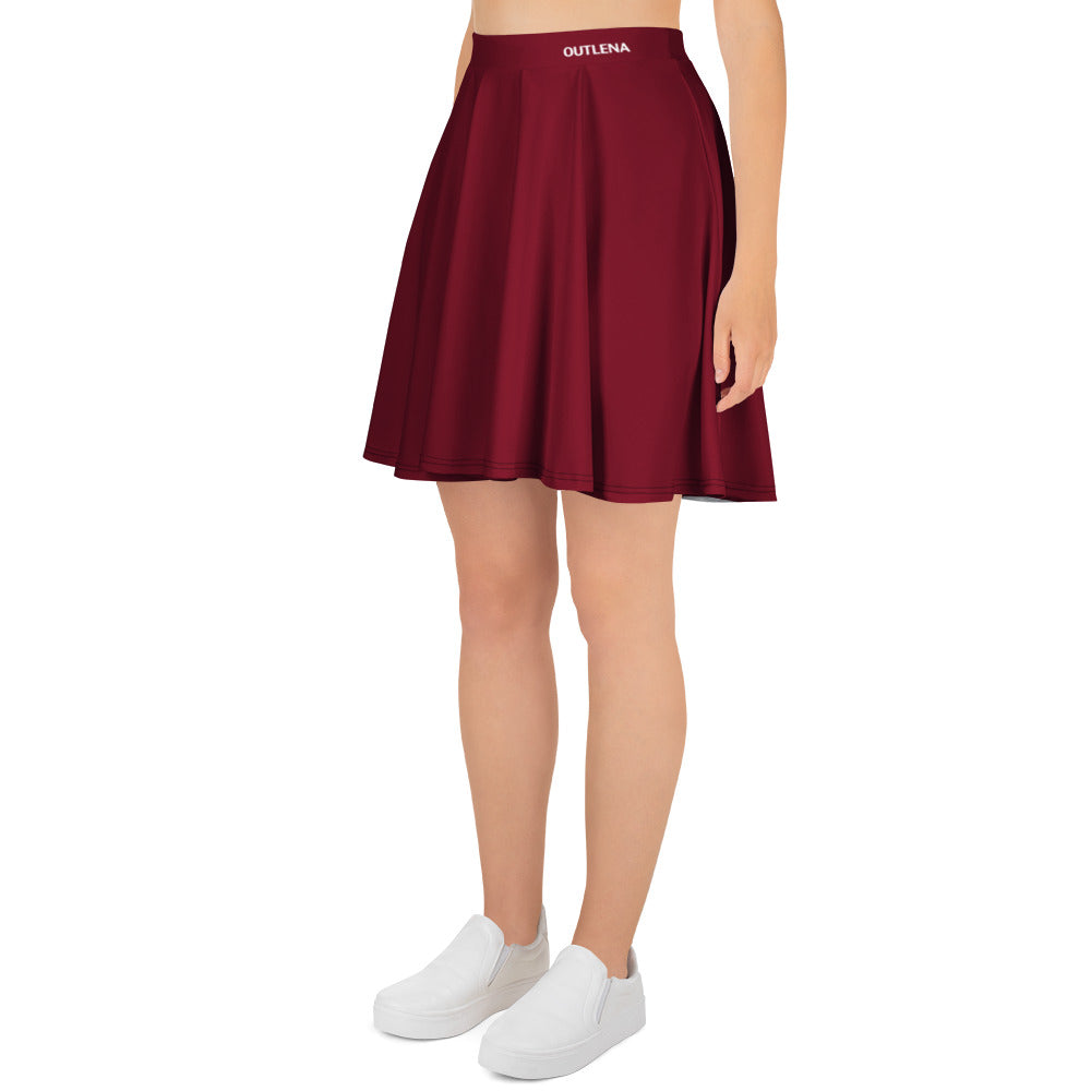 Elevate Skater Skirt – Burgundy