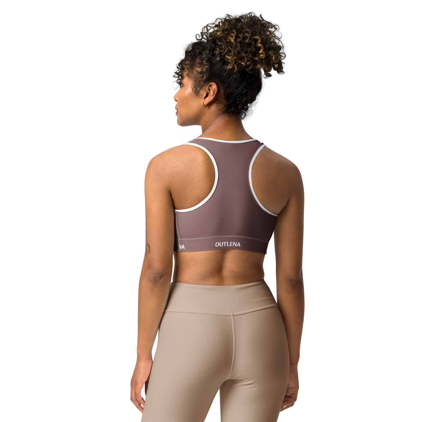 Elevate Contrast Sports Bra – Dusty Mauve
