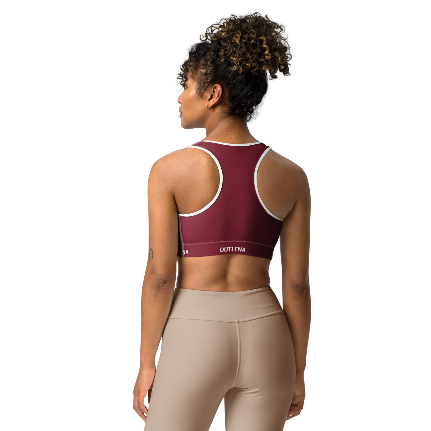 Elevate Contrast Sports Bra – Cherry Burgundy