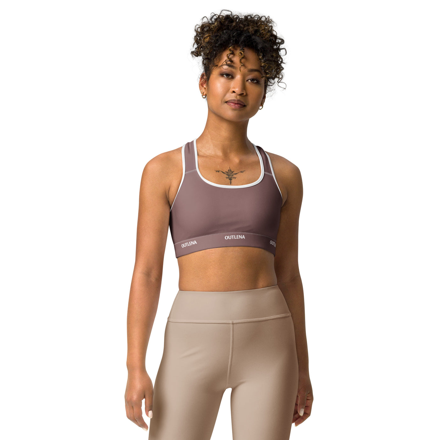Elevate Contrast Sports Bra – Dusty Mauve