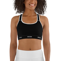 Elevate Contrast Sports Bra - Onyx Black