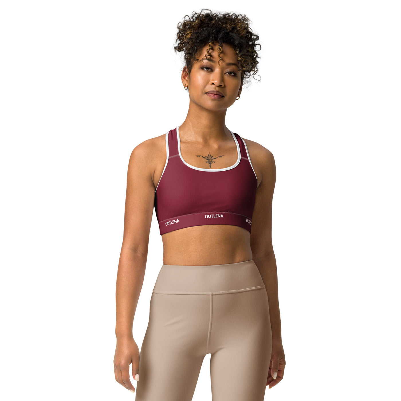 Elevate Contrast Sports Bra – Cherry Burgundy