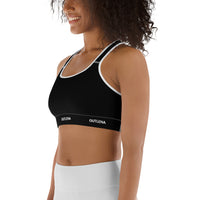 Elevate Contrast Sports Bra – Onyx Black, side